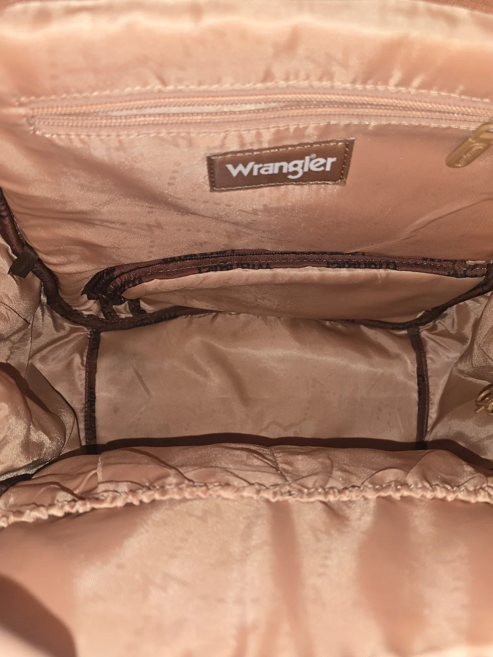 Wrangler Women's Peach Tote Bag - Soft Peach Interior